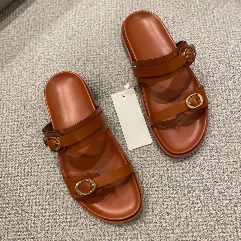 صندل زنانه مدل Z2BBR دو بند رنگ عسلی