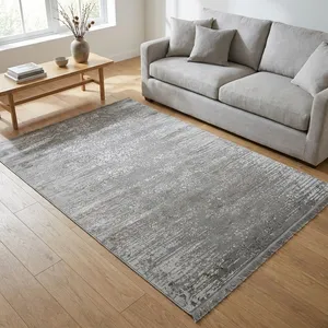 فرش ماشینی زمرد مشهد طرح پتینه کد TA107 زمینه طوسی