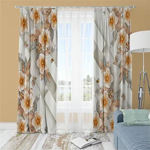 پرده مدل گل سایز 140x280 سانتی متر