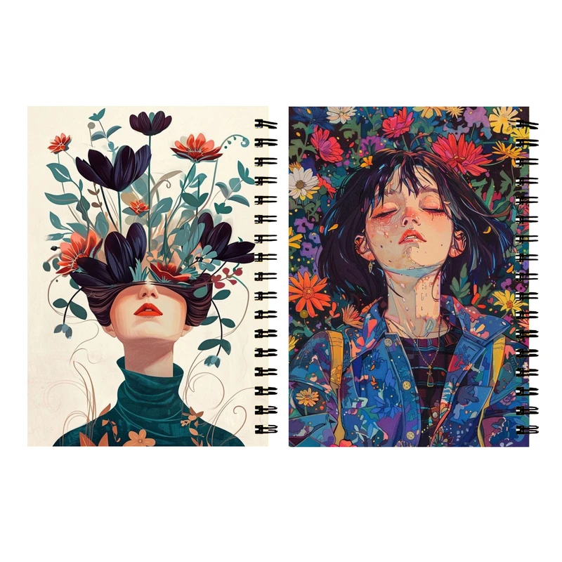 دفتر مشق 60 برگ طرح دختر فانتزی کد 93 بسته 2 عددی