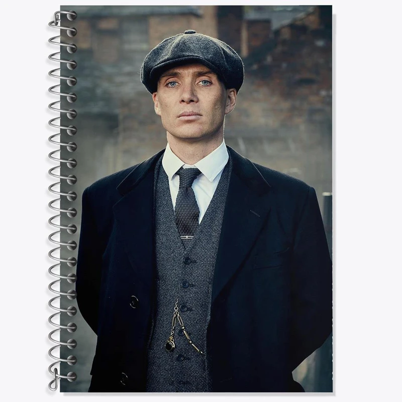 دفتر زبان 50 برگ خندالو مدل سه خط طرح کیلین مورفی سریال پیکی بلایندرز Peaky Blinders کد 4586