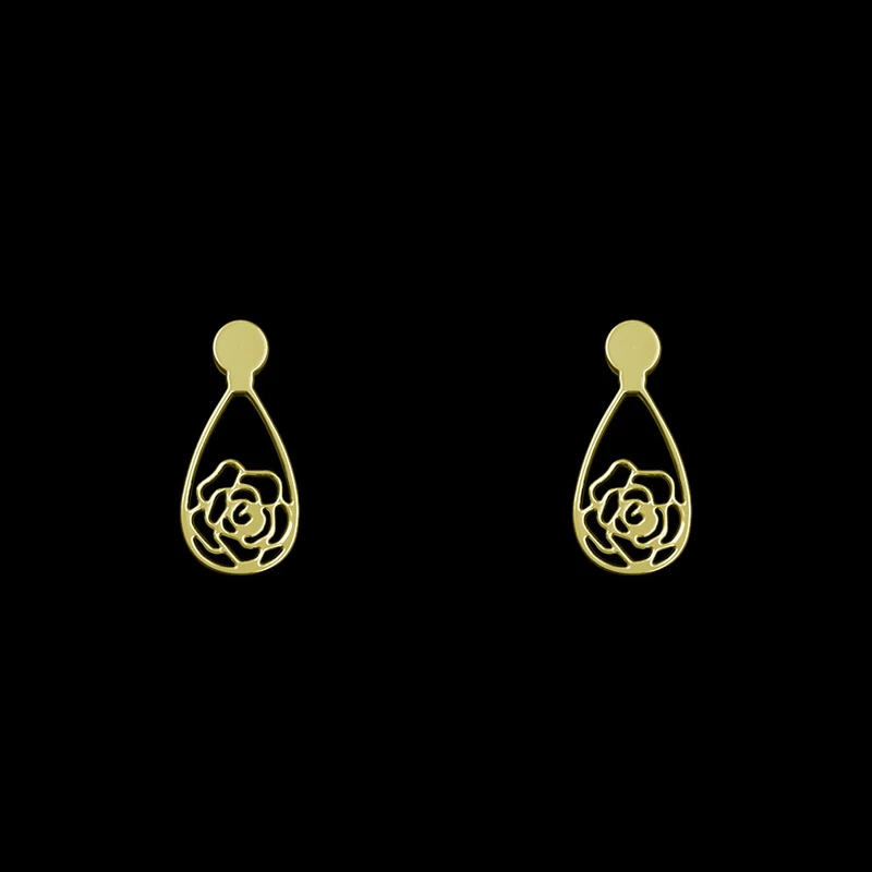گوشواره طلا 18 عیار زنانه مدوپد مدل هندسی کد GA1-14517