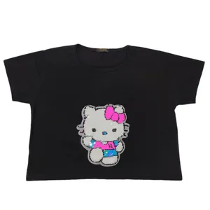 نیم تنه دخترانه مدل تکه دوزی شده هلو کیتی