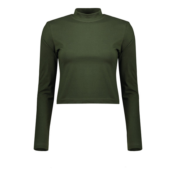 کراپ‌ تی‌شرت آستین بلند زنانه کانتکس مدل 208