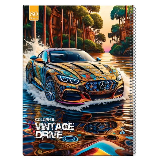 دفتر مشق 80 برگ مدل مجلد طرح ماشین کد 8077