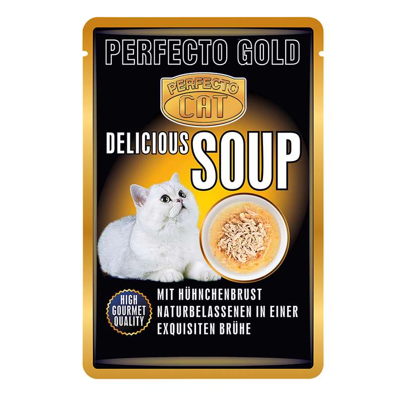 پوچ گربه بالغ پرفکتو مدل Chicken Gold وزن 40 گرم