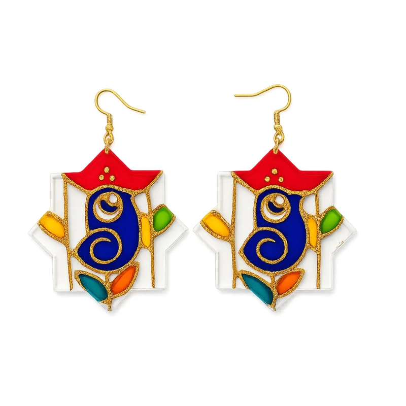 گوشواره آویز زنانه طرح مرغک