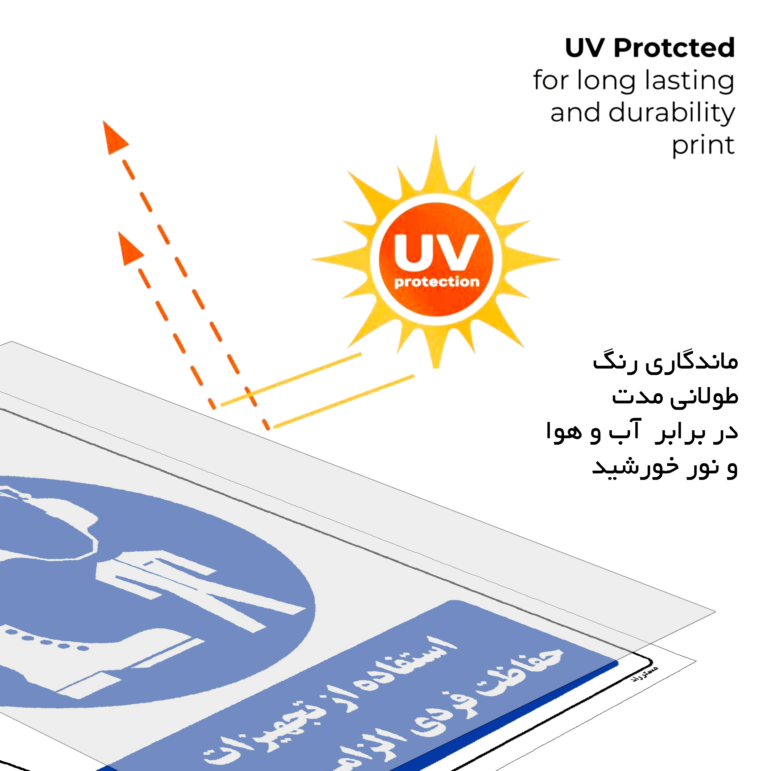 برچسب ایمنی مستر راد طرح استفاده از تجهیزات حفاظت فردی الزامی است مدل HSE-OSHA-0066