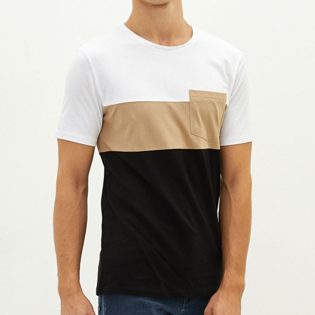 تی شرت آستین کوتاه مردانه ال سی وایکیکی مدل سوپر پنبه جیب دار -  - 1