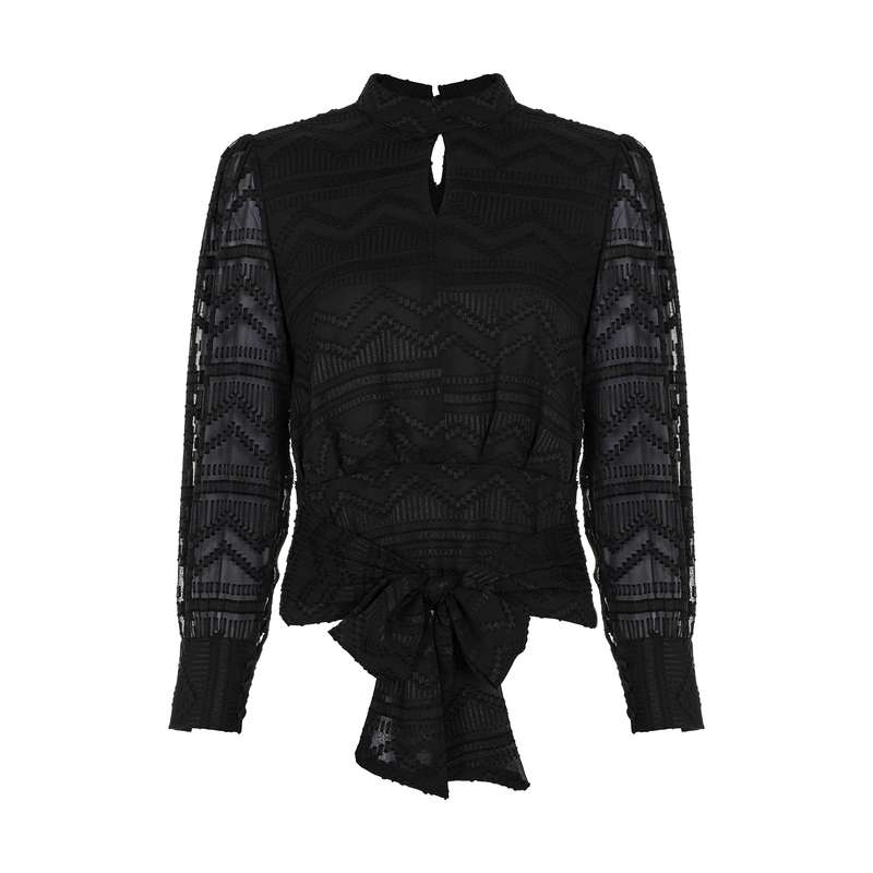 بلوز زنانه گردیه مدل 304149-geometric black