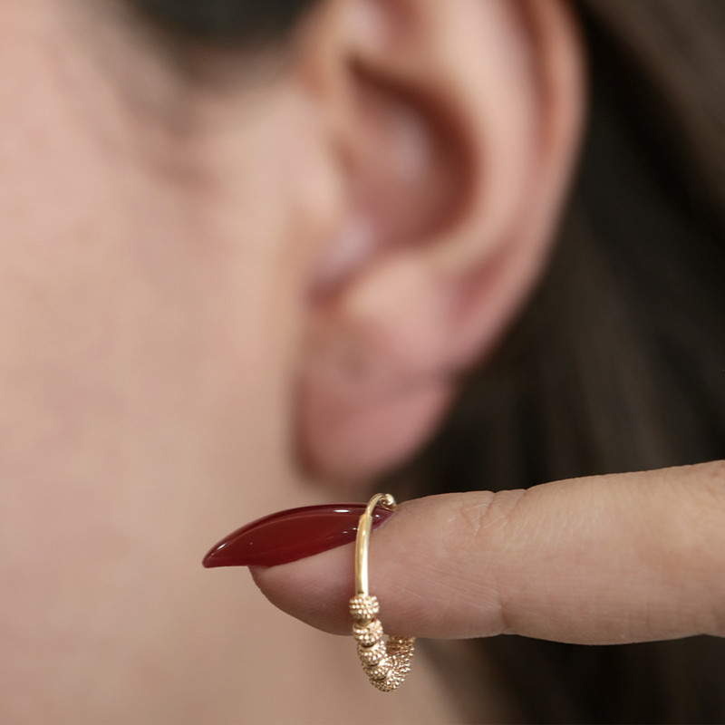 گوشواره حلقه‌ای طلا 18 عیار زنانه شهر طلای حجت مدل آرنیکا - 4