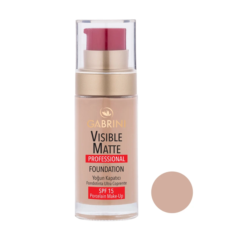 کرم پودر مایع گابرینی مدل Visible Matte شماره 02 مناسب انواع پوست حجم 30 میلی‌لیتر