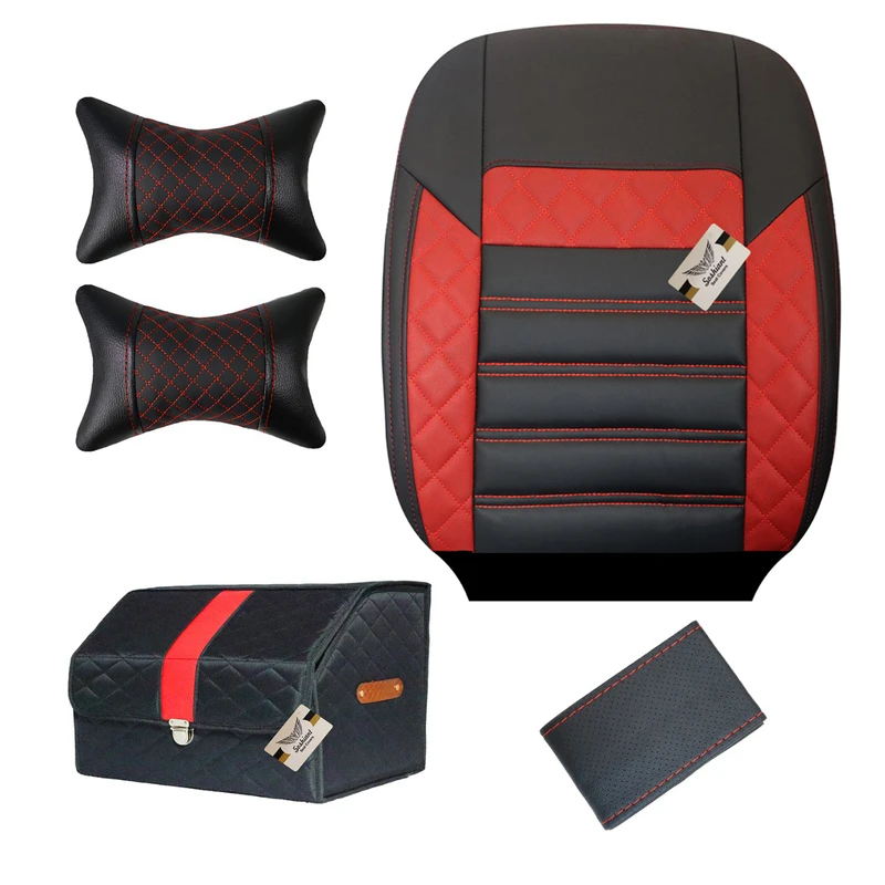 روکش صندلی سوشیانت مدل الوند مناسب برای دنا و دنا پلاس همراه با پشت گردنی و دور فرمان و باکس