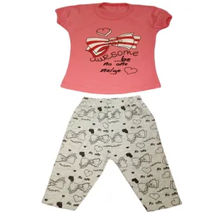 ست تی شرت و شلوارک دخترانه مدل پاپیون