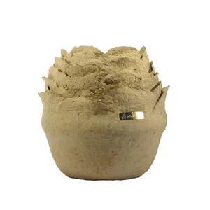 گلدان چوبی خمره مدل گل رز