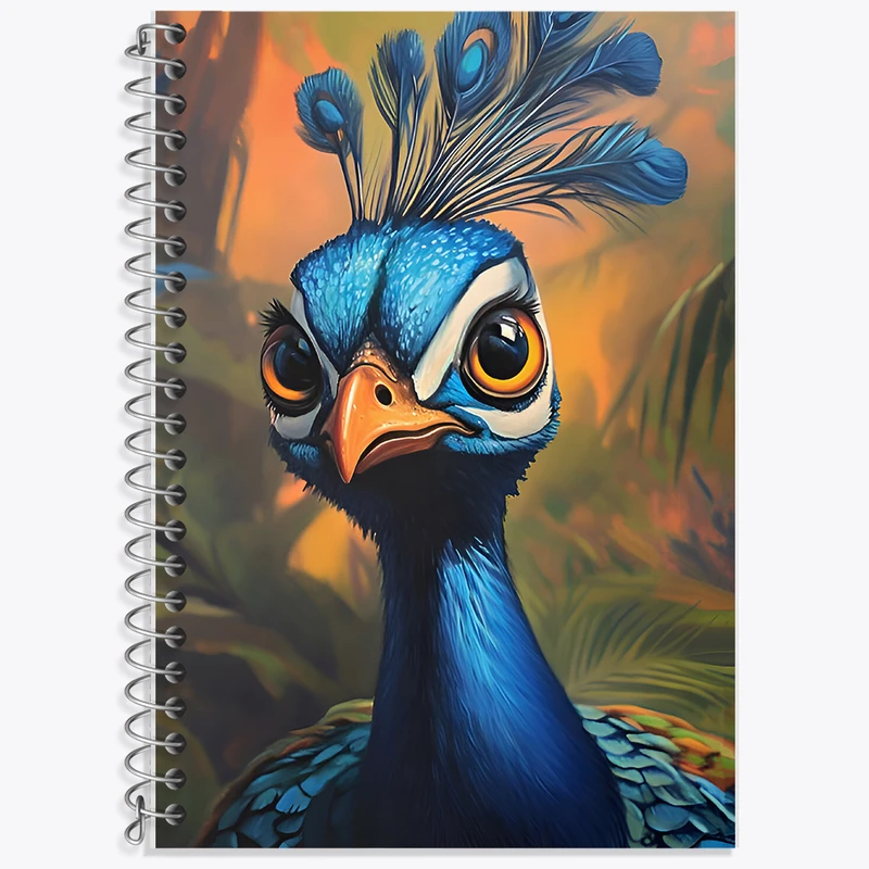 دفتر زبان 50 برگ خندالو مدل سه خط طرح طاووس کد F6502