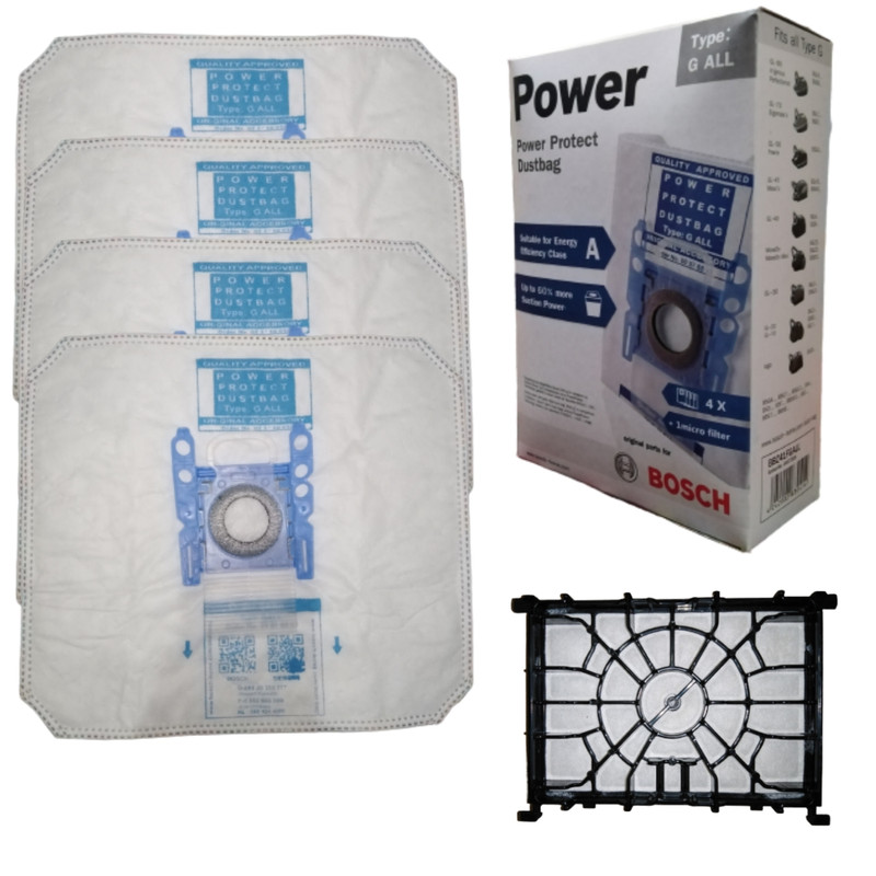 پاکت جاروبرقی مدل GALL مناسب برای جارو برقی های بوش و زیمنس بسته 4 عددی به همراه فیلتر موتور جارو برقی