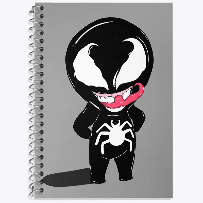 دفتر زبان 50 برگ خندالو مدل سه خط طرح ونوم (Venom) کد N2838