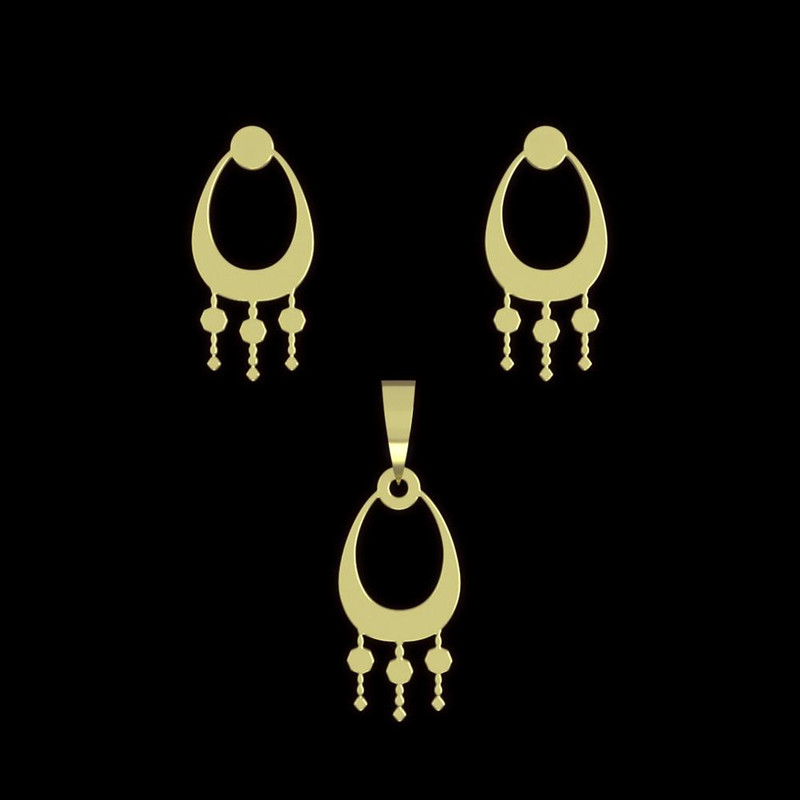 نیم ست طلا 18 عیار زنانه مدوپد مدل اشک کد NA10021