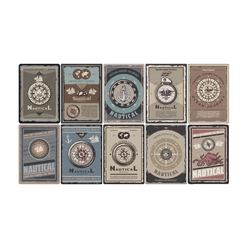 استیکر کالامیکس مدل ناخدا و ملوان کشتی کد KM-Ship-1 مجموعه 8 عددی