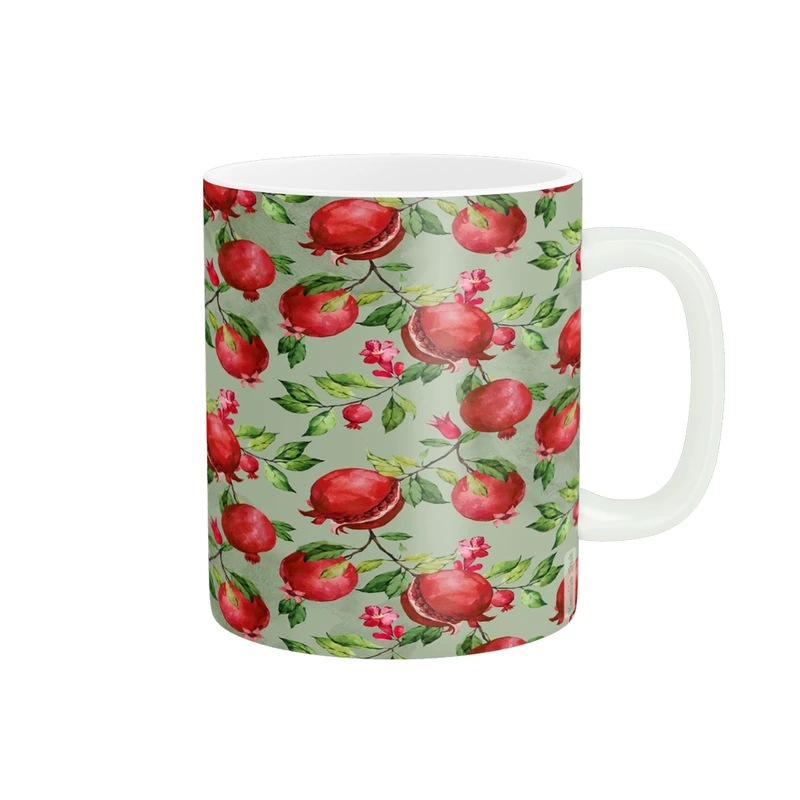 ماگ پادآفرین مدل یلدایی شب یلدا شب چله طرح انار و هندوانه کد p2657