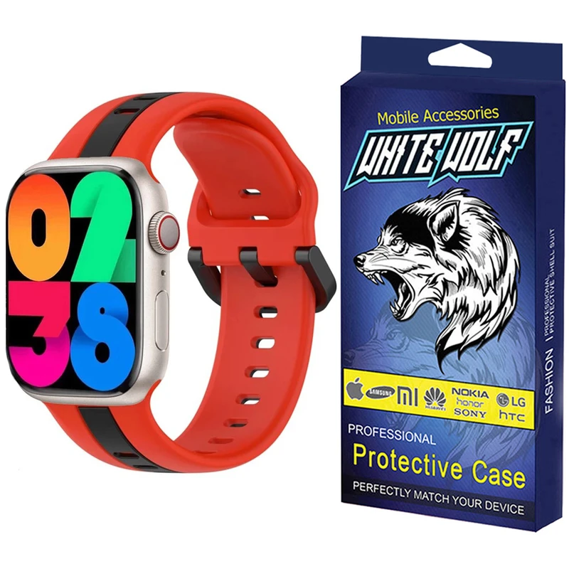 بند وایت ولف مدل WFB-Silic-2C مناسب برای اپل واچ سری SE 2023 44 میلی متری