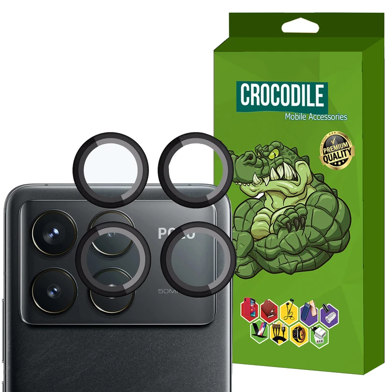 محافظ لنز دوربین کروکودیل مدل C-Ring مناسب برای گوشی موبایل شیائومی Poco F6 Pro