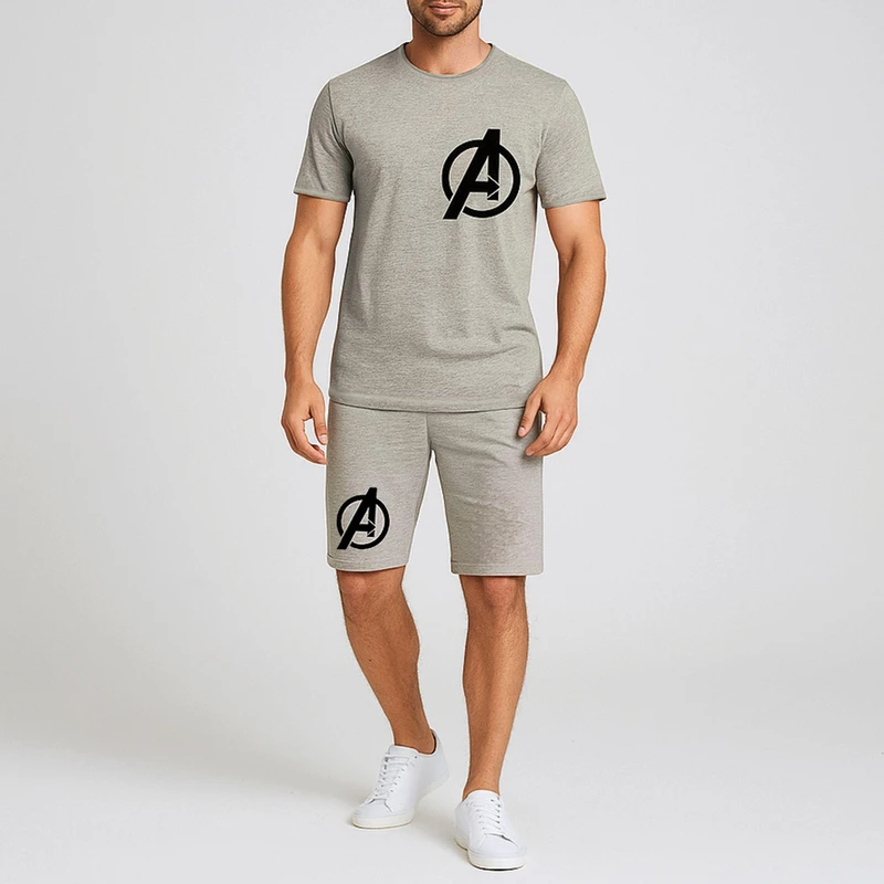 ست تی شرت و شلوارک مردانه مدل TB009 طرح A