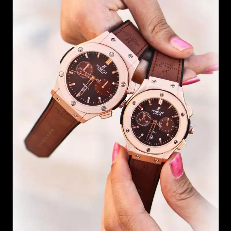 ست ساعت مچی عقربه ای زنانه و مردانه  مدل تک موتور ساده