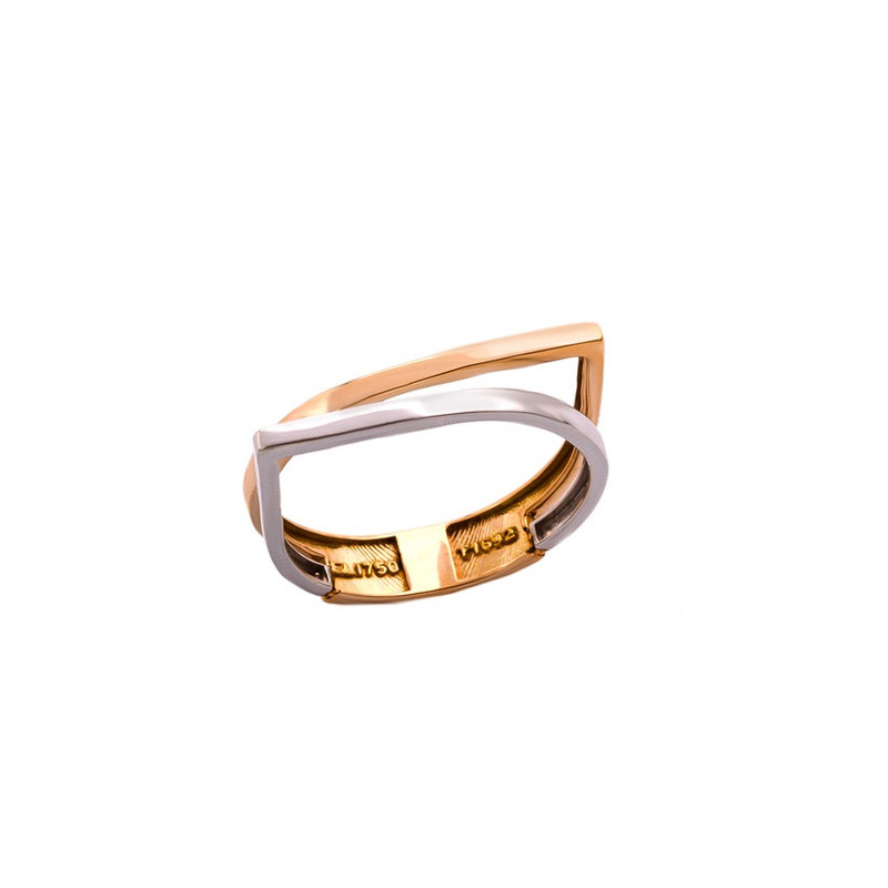 انگشتر طلا 18 عیار زنانه الی گالری مدل دو اشک متصل سایز 54