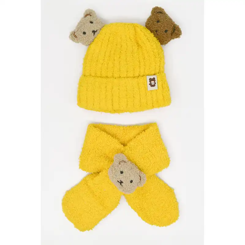 ست کلاه و شال گردن بچگانه مدل پانی کد 3889