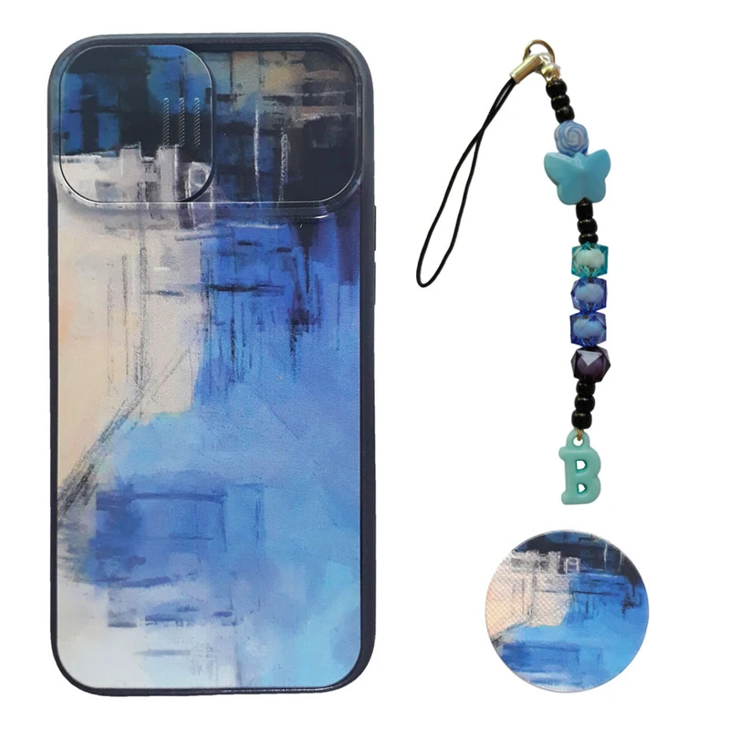 کاور طرح impression کد A6534 مناسب برای گوشی موبایل اپل iPhone 12 Promax به همراه پایه نگهدارنده و بند آویز