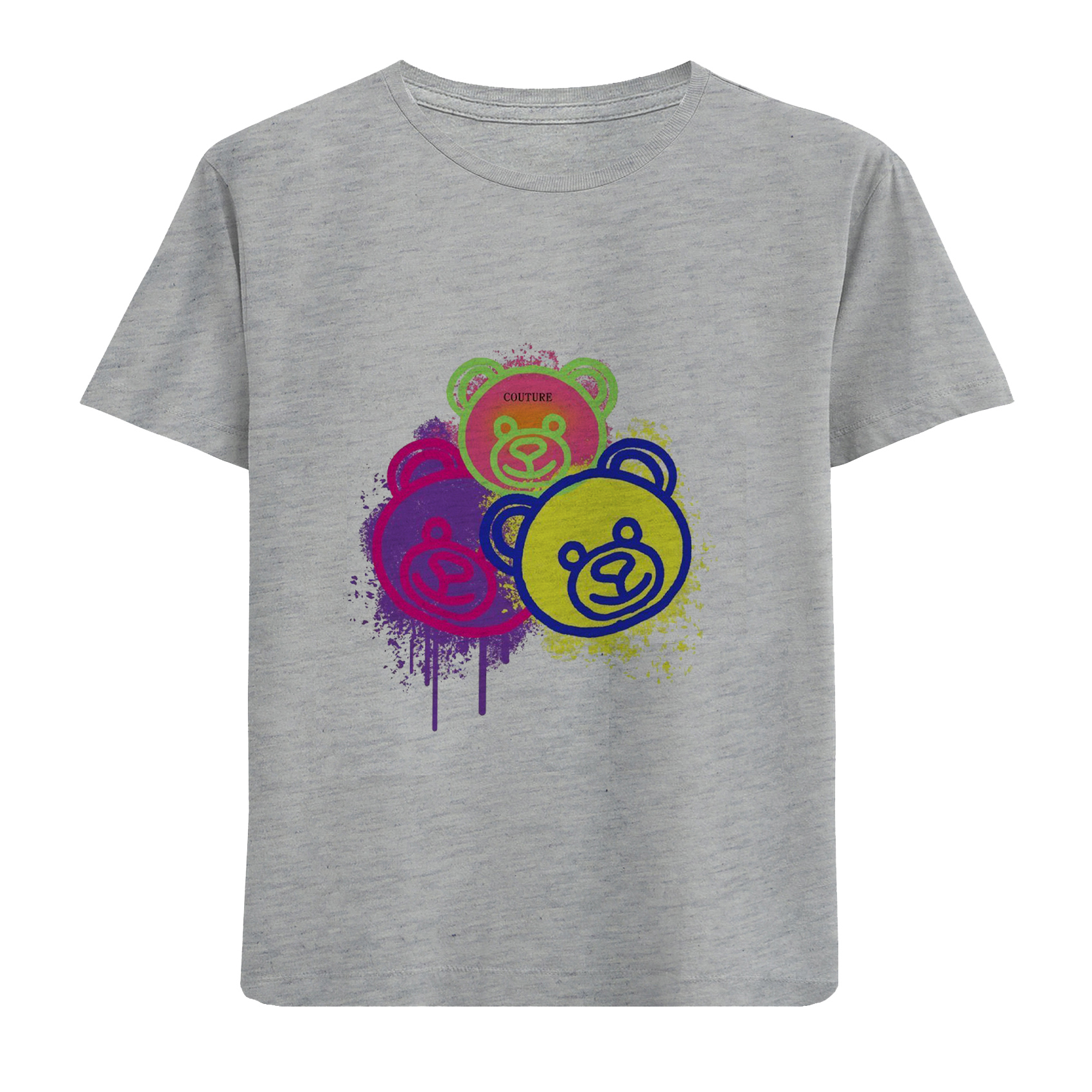 تی شرت آستین کوتاه دخترانه مدل خرس D289