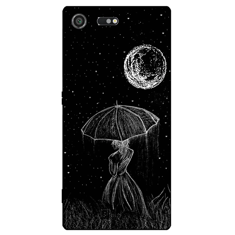 کاور مگافون طرح دختر و ماه مدل 1369 مناسب برای گوشی موبایل سونی Xperia XZ Premium 