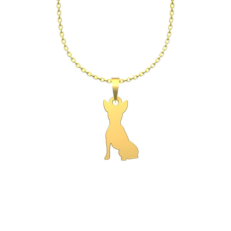 گردنبند طلا 18 عیار زنانه مدوپد مدل سگ کد J2-1-1088