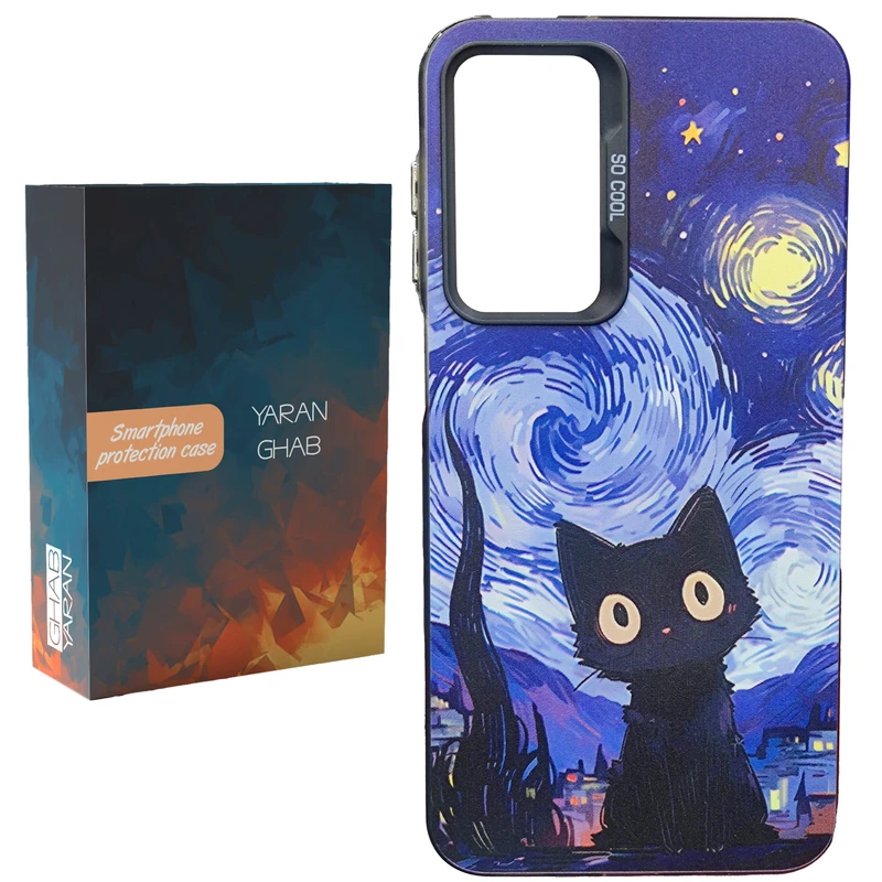 کاور یاران قاب مدل گربه مناسب برای گوشی موبایل سامسونگ Galaxy A14