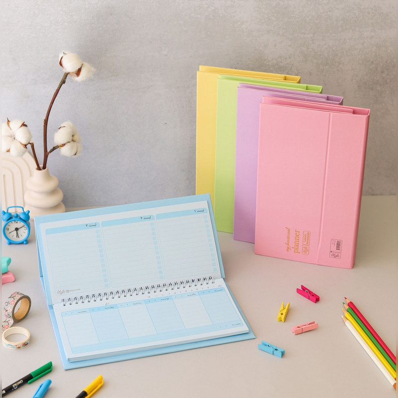 دفتر برنامه ریزی 80 برگ دایان مدل پلنر رومیزی طرح پاستلی