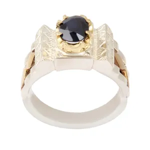 انگشتر نقره مردانه مدل یاقوت کد AM_2441