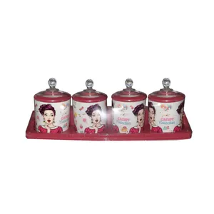 ست جای ادویه 4 پارچه طرح مادام 