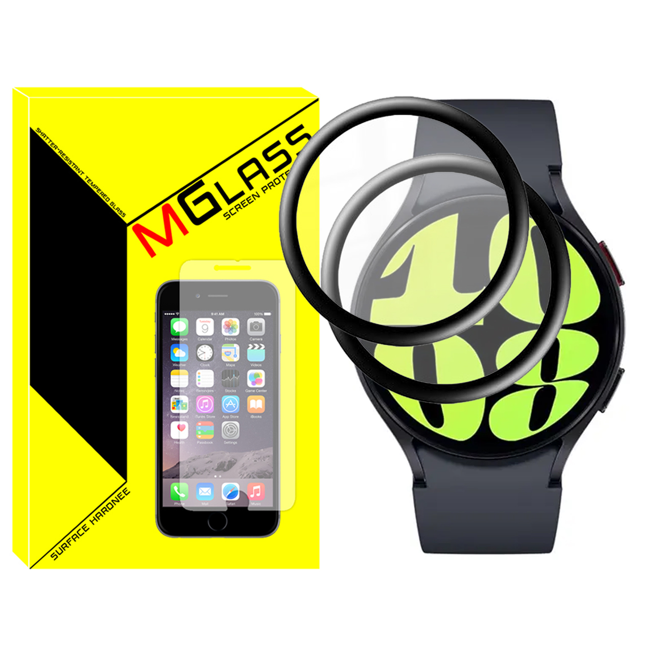 محافظ صفحه نمایش نانو ام‌گلس مدل Pmma-MG مناسب برای ساعت هوشمند سامسونگ Galaxy Watch 6 44mm بسته دو عددی