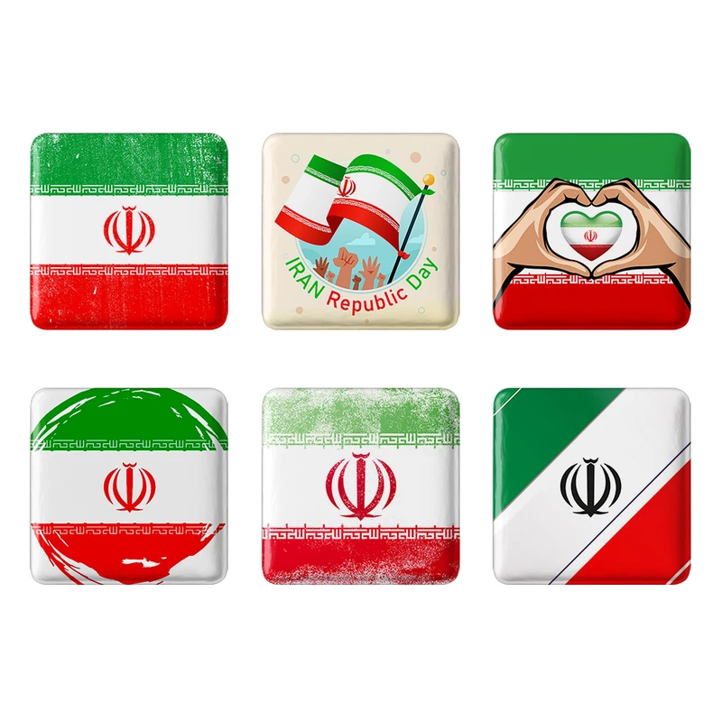 مگنت خندالو طرح پرچم ایران کد 1496A مجموعه 6 عددی