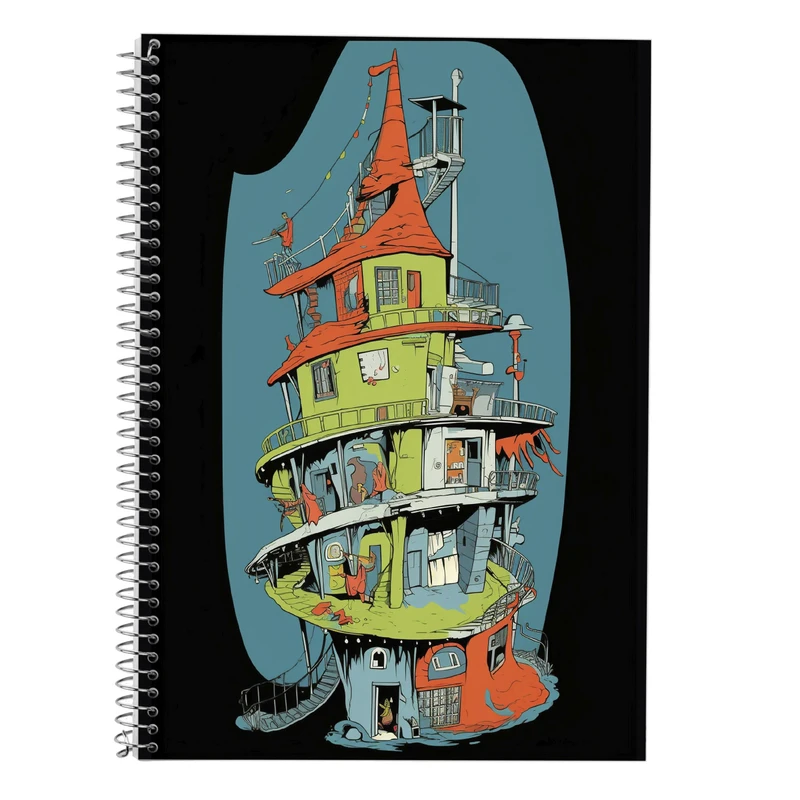 دفتر زبان 50 برگ مدوپد مدل دوخط طرح Ghibli کد DF2518