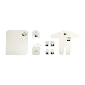 ست 6 تکه لباس نوزادی طرح تاج