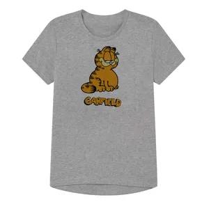 تی شرت آستین کوتاه پسرانه مدل کاریکاتور گارفیلد کدZ49 رنگ طوسی