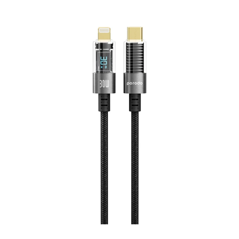 کابل تبدیل USB-C به لایتنینگ پرودو مدل PD-W30LCD-BK طول 1.2 متر
