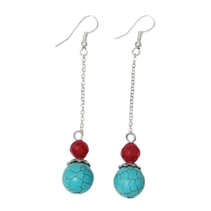 گوشواره آویز زنانه مدل فیروزه و جید