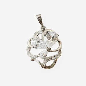 آویز گردنبند زنانه ژوپینگ مدل بیضی نگین