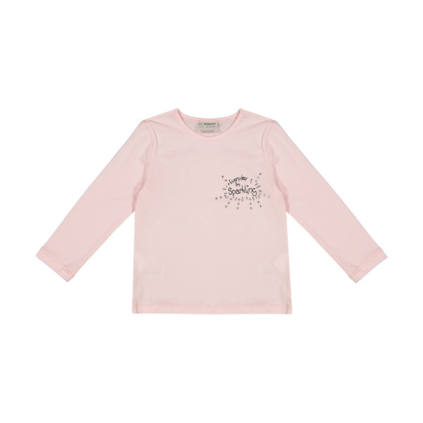 تی شرت دخترانه ال سی وایکیکی مدل W188754Z4-FUT-PINK
