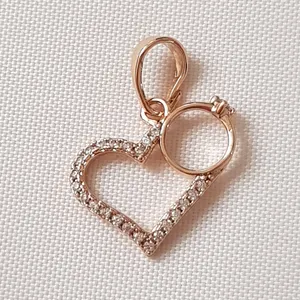 آویز گردنبند زنانه ژوپینگ مدل قلب و حلقه نگینی 140