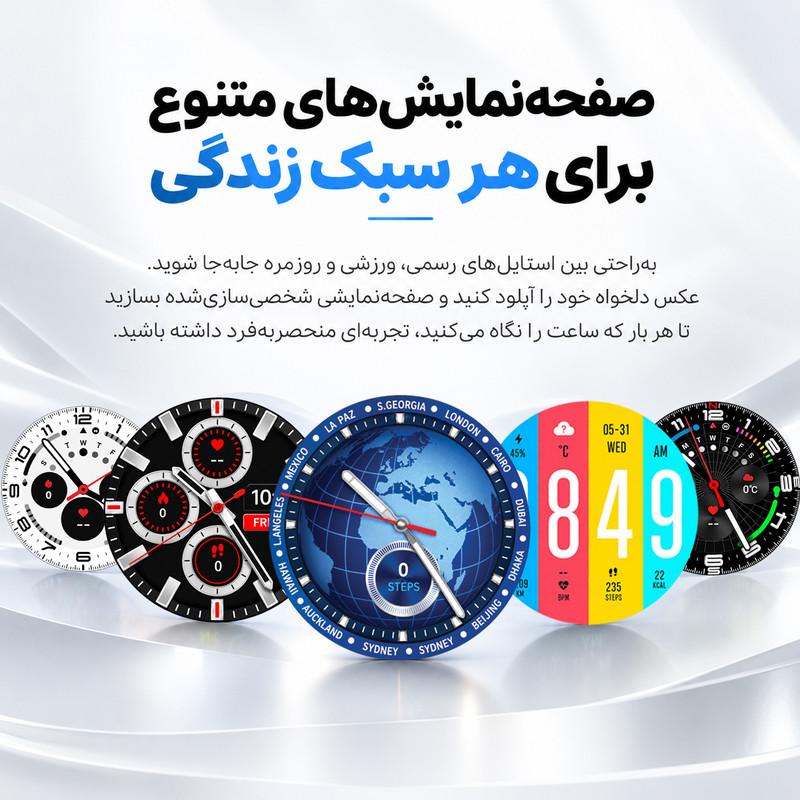 ساعت هوشمند 38 میلی‌متری مدل GX40 با بند سیلیکونی